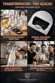 Transformacion Barmen Şişe Açacağı 18/10 304 Çelik Mini Barmen Hız Açacağı Profesyonel Gazoz Bira Şişe Açacağı Parmak Delikli Kompakt Cep Tipi Bar Ekipmanı Speed Opener Tasarım 723459