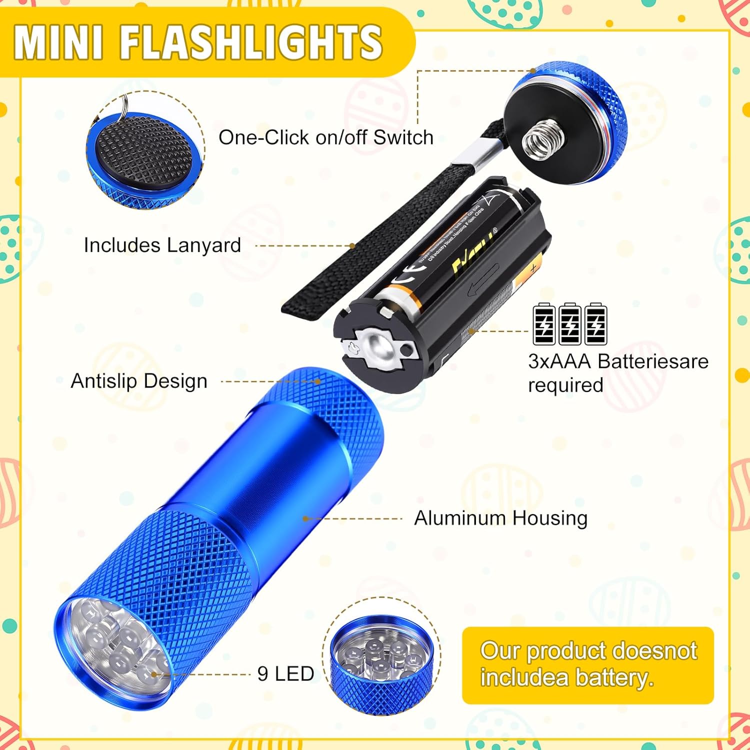 VIHOSE 24 Sets Easter Christian Gifts Mini Flashlights Bulk with Christian Bible Verse Cards Colorful Aluminum LED Handheld Torches with Lanyard for Gifts Church Party Favors (Multiple Color)