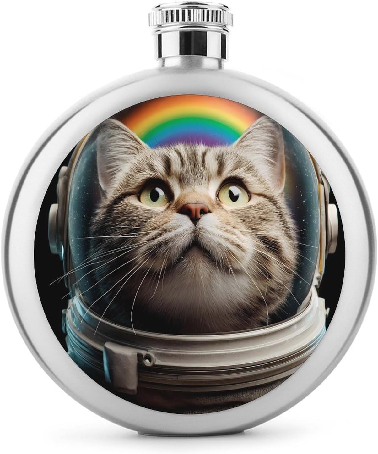 Spaces Cat Round Flasks for Liquor Leak Proof 5oz