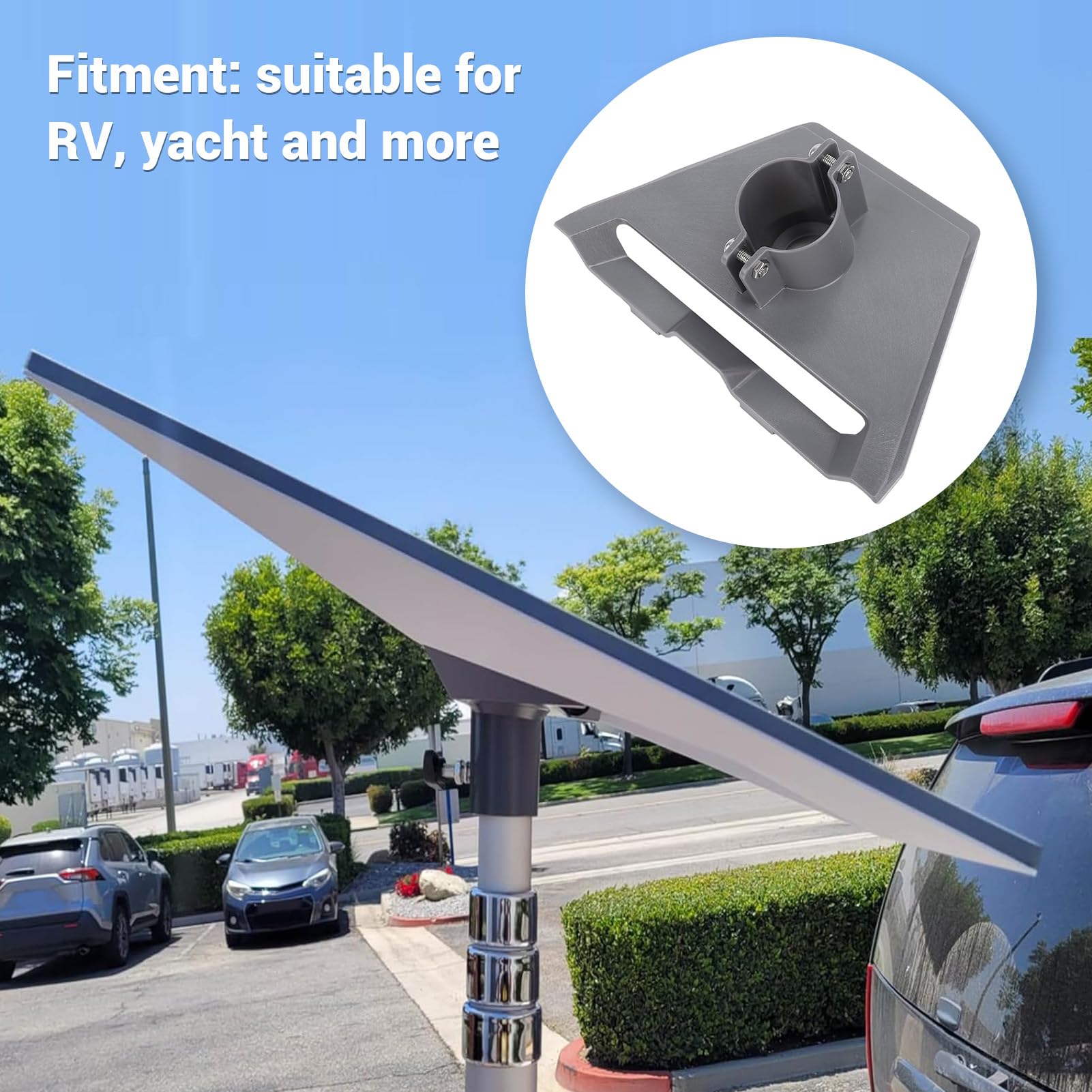 Fockety Adaptateur de Tuyau Gen 3, Support Stable en Plastique de 39 Mm, Kit de Montage de Poteau à étanchéité Réglable pour Antenne Parabolique V3, Kit de Montage D'adaptateur de (Grey)
