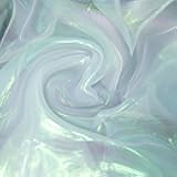 Magic Laser Holographic Fabric, 59in Iridescent Sequin Gradient Organza Lace for Wedding Photography Background Dress Party DIY Supplies, White