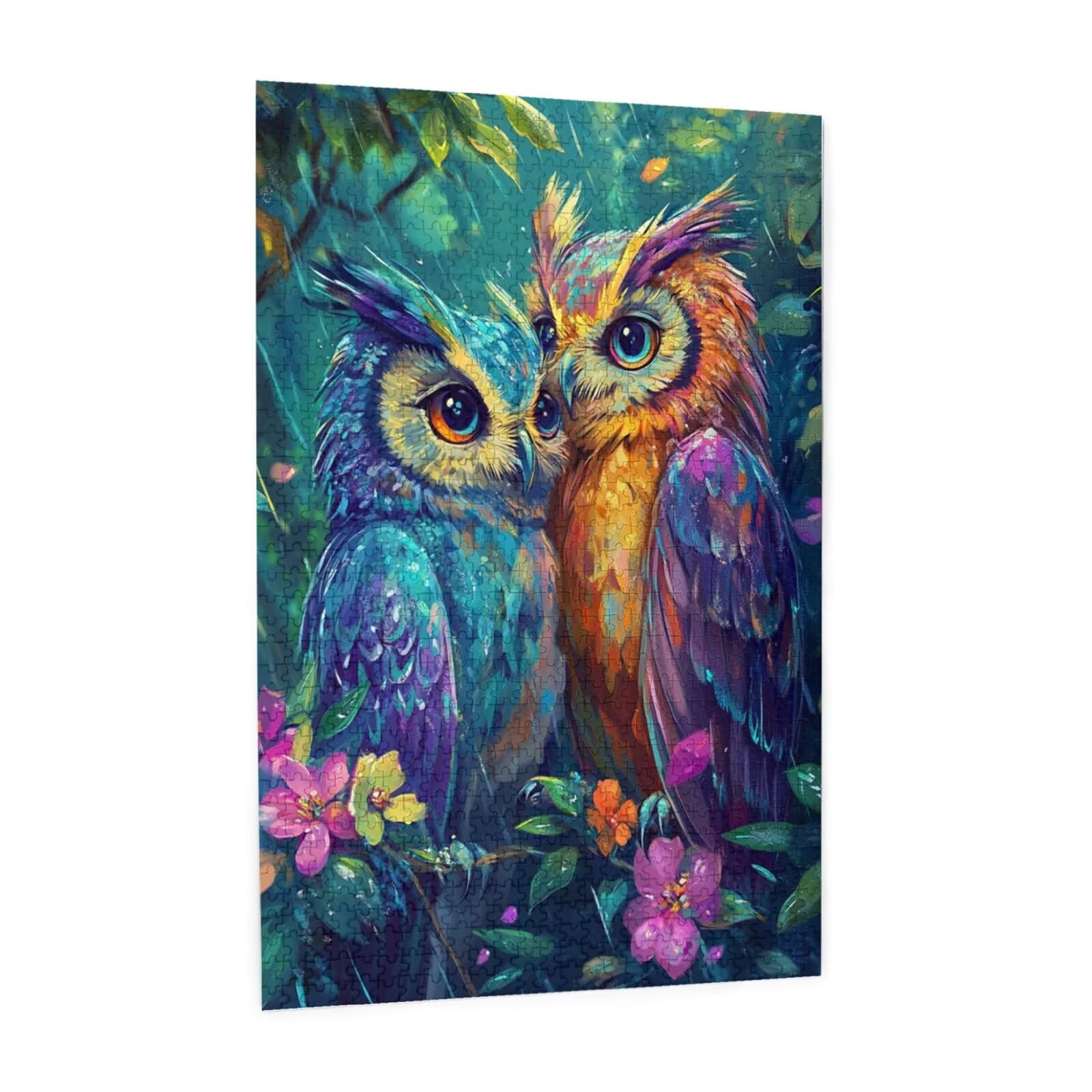 Fleur Puzzle Hibou 3000 Pièces Adultes, DIY Puzzles Classiques Art avec Boîte d'emballage et Photos de Référence, Relaxation/Soulagement du Stress/Jeux Amusants, Creatif Cadeau pour Femme M-1958