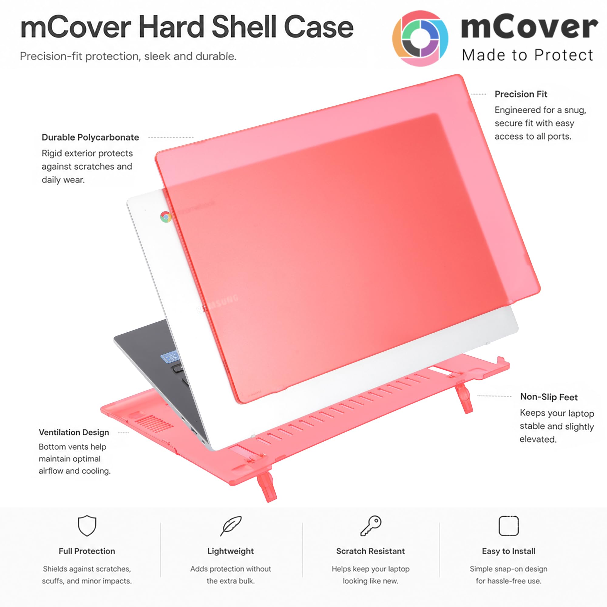 mCover Coque Rigide Uniquement Compatible avec Samsung Galaxy Chromebook Go (14" XE340XDA / XE345XDA Series, Transparent)