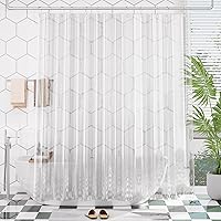 Vista 35 de AmazerBath - Cortina extralarga de plástico de acetato de vinilo polietileno (PEVA) para ducha, 72 x 84 pulgadas, transparente, de alta resistencia