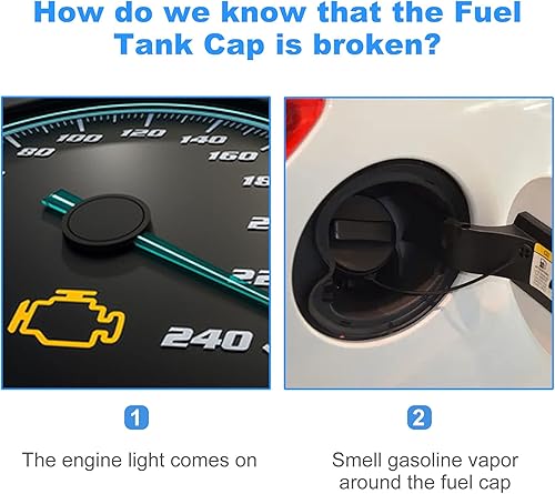 Miniatura 6 de Tapa de gasolina compatible con Jeep Wrangler JK Cherokee, compatible con Dodge Chrysler, reemplaza 52100552AG 52030387AB 52030387AA