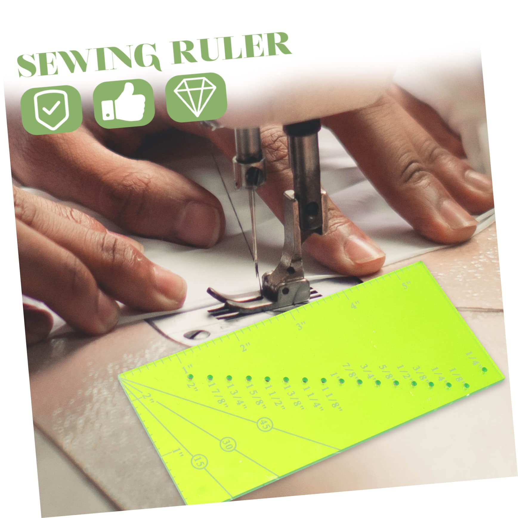 3 Set Righello patchwork per cucire guida alla cucitura di cucitura orlo romper righello per cucire per vestiti scorrevole per principianti plastica NUOBESTY
