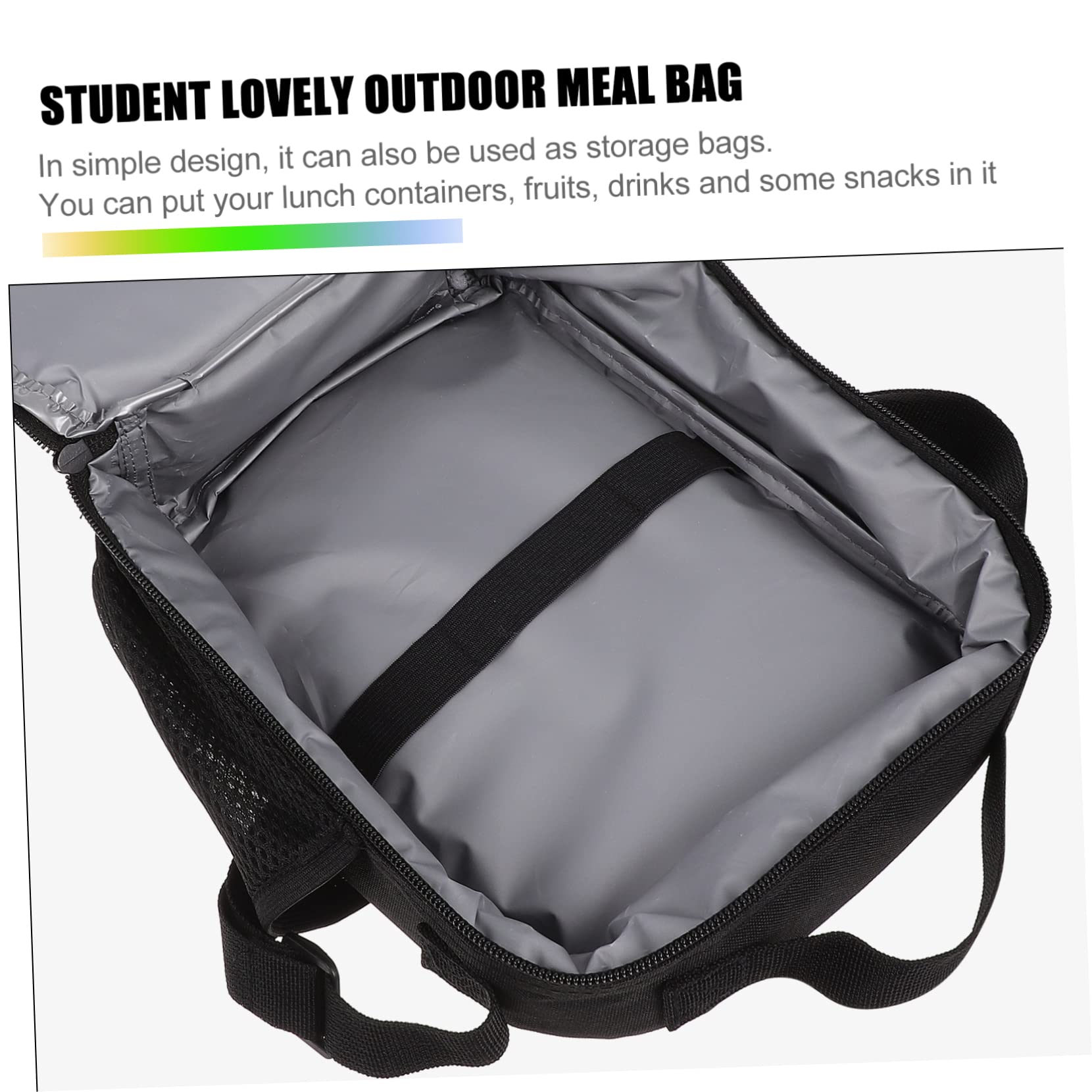 Cabilock 3 Piezas Bolsa De Almuerzo Exterior Portátil Hermético Bolso Fresco De La Comida Campestre Pequeña Bolsa Fría Mensajero Bandeja Bolsas Bolsa De Preparación De Comida Tapa Poliéster