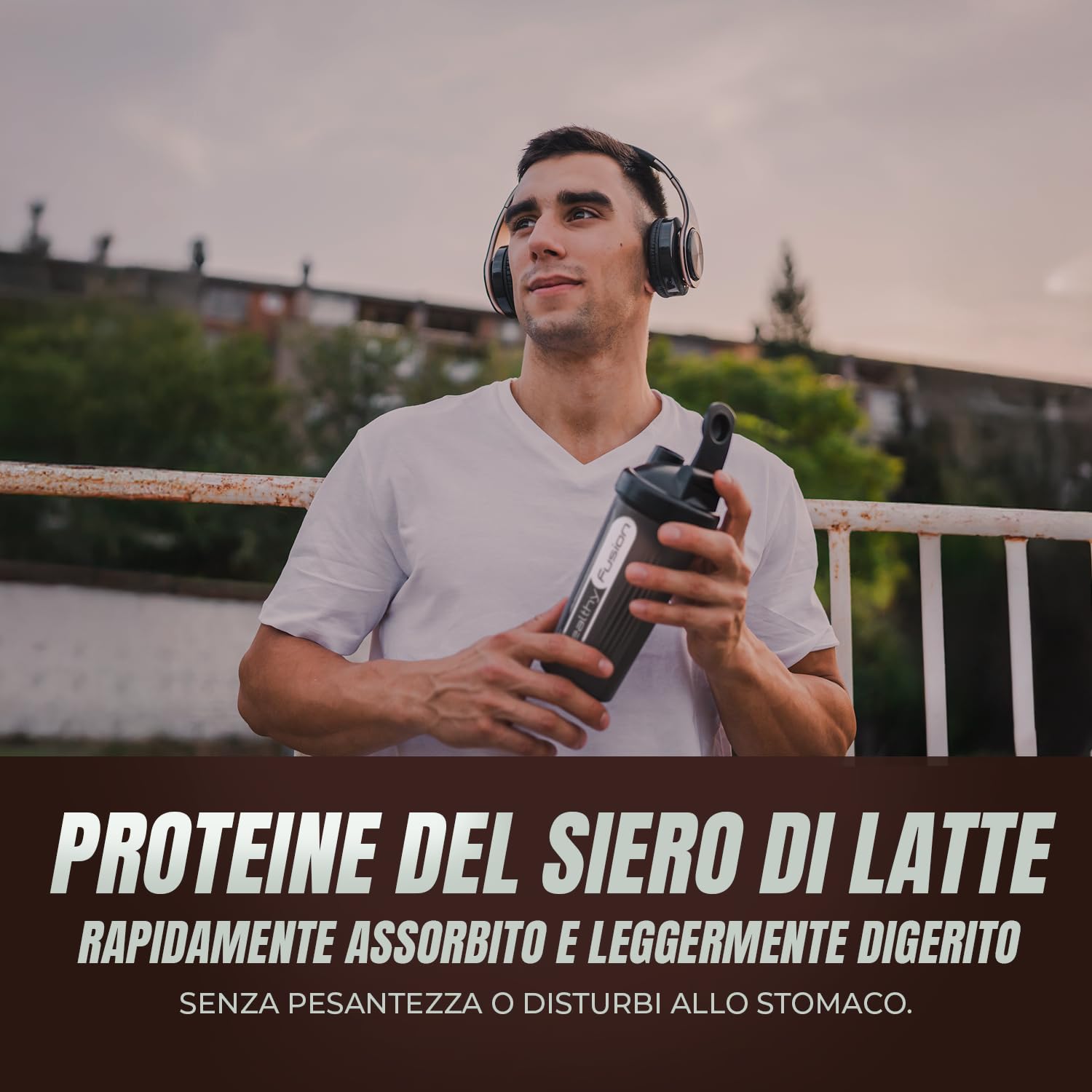 Healthy FUSION Whey protein 100% pura | Proteine whey + collagene + magnesio | Proteine del siero di latte isolate per lo sviluppo muscolare | Massa muscolare pulita | 1000 g (Cioccolato)