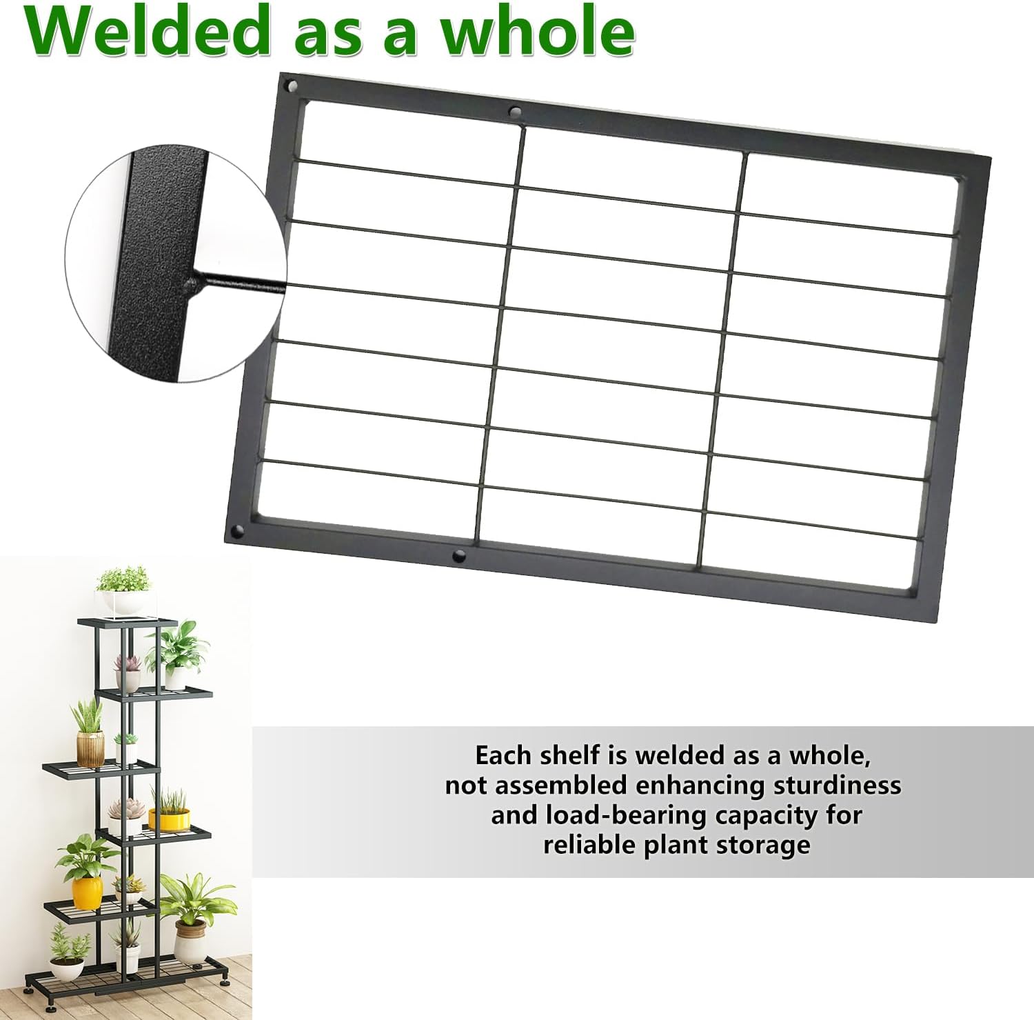 Metal Plant Stand, 6 Tier 12 Potted, Upgrade Multiple Plant Rack Shelf Organizer, ​Indoor Planter Display Shelving Unit for Patio Garden Corner Balcony Living Room