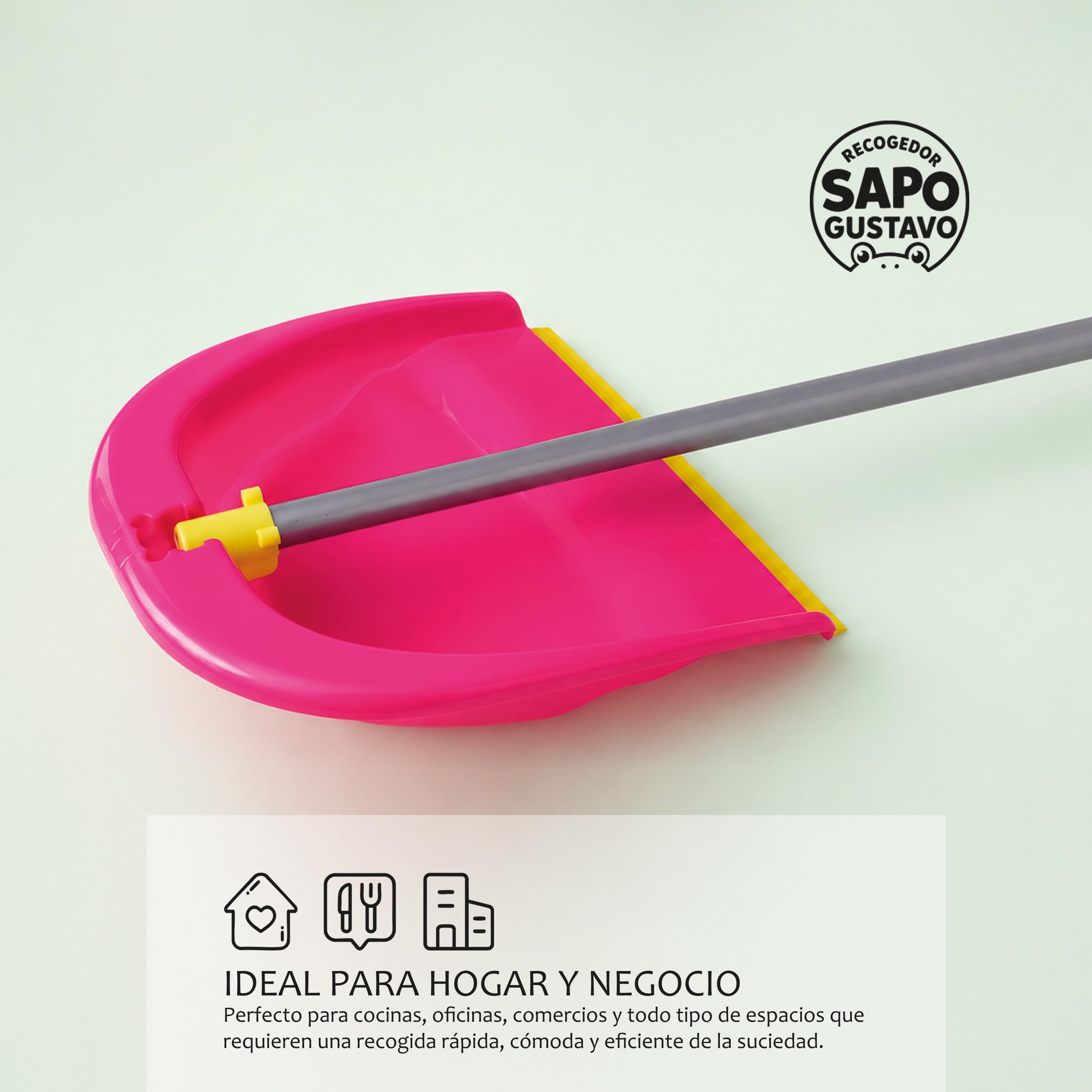 Pamex - Recogedor Plegable Sapo Gustavo con Palo - 24 Unidades