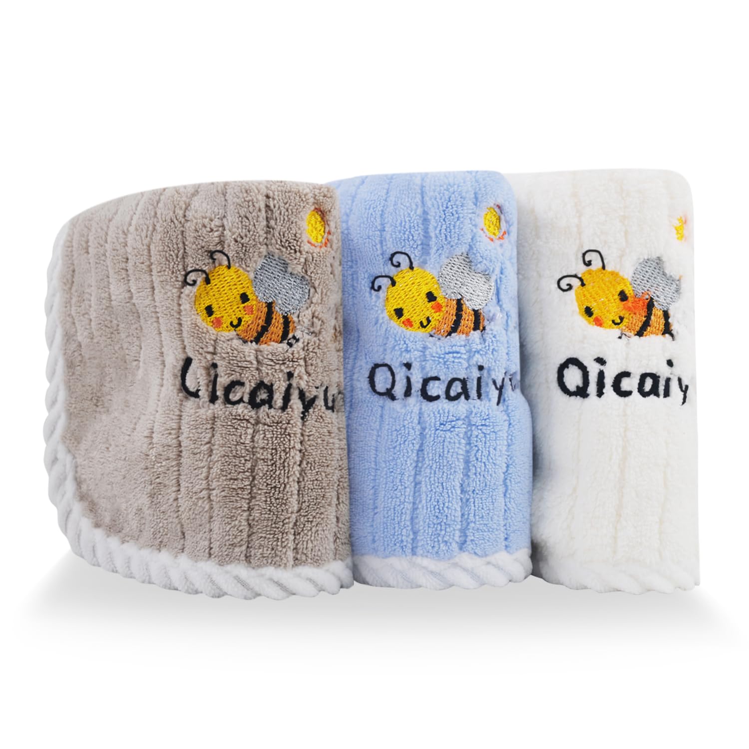 Photo 1 of **NON-REFUNABLE BUNDLE OF 2**
Baby Washcloths Soft, Microfiber Coral Fleece Baby Face Towels, YUNMFZT007 3-Pack 12''x12'' Set-7