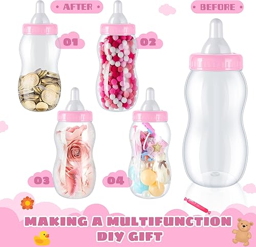 Miniatura 6 de 2 biberones grandes de 15 pulgadas para el juego de la ducha botella de leche de plástico para bebé alcancía botella grande banco de dinero para