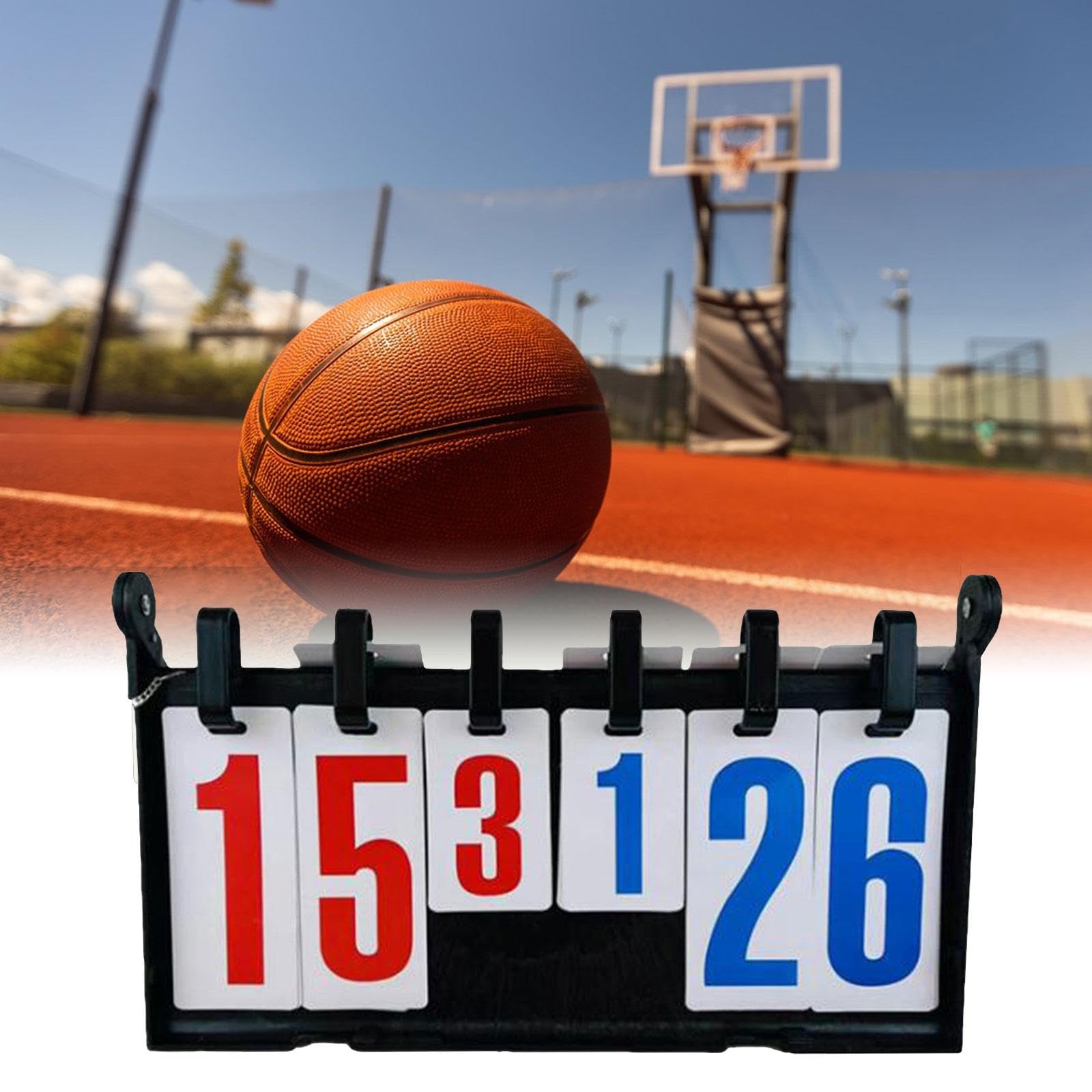 predolo Scoreboard Zählbrett Punktanzeiger Flip Score Board Sport Ergebnisanzeige 6-stellig aus Wasserfestem PP für Indoor Outdoor Spiele 39cmx23cm