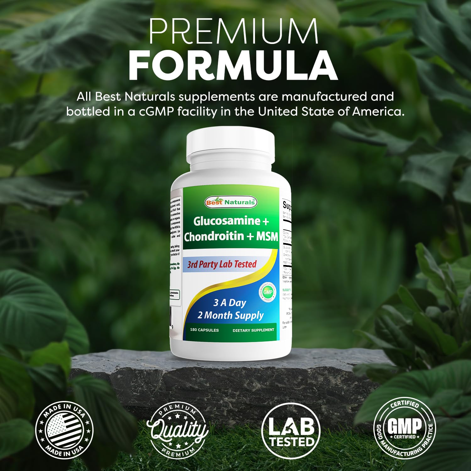 Best Naturals, Glucosamine Chondroitin and MSM Joint Supplements, 2600 mg per Serving, 180 Capsules — Amazon image 7