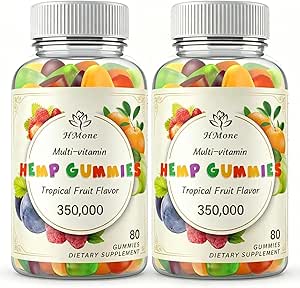 Hemp Gummies for Pain, Sleep, Anxiety - 2 Pack Extra Strength, High Potency, Vegan Edible Bear Candy