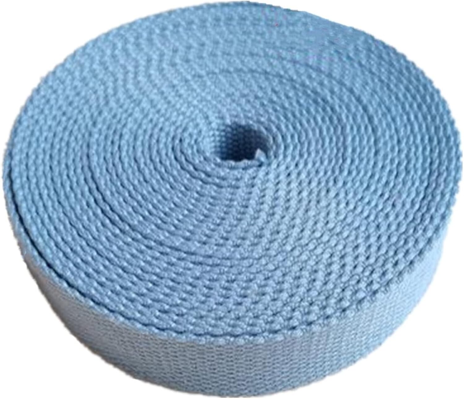 VIGANI Cotton Webbing,Cotton Bag Strapping, Cotton Webbing Strap 50mm, Upholstery Webbing Tape for Bags Chairs Handles(Color:Blu, Size : 50MM x 10Yards) (Color : Lightblue, Size : 50MM x 10Yards)