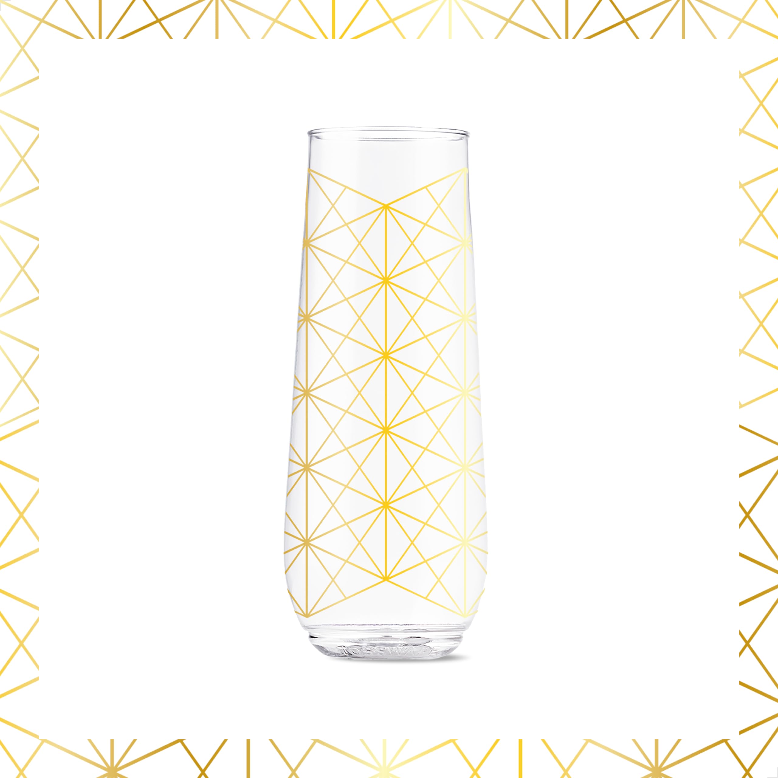TOSSWARE Copas de champán POP de 255 ml, de plástico transparente, reciclables, irrompibles y transparentes