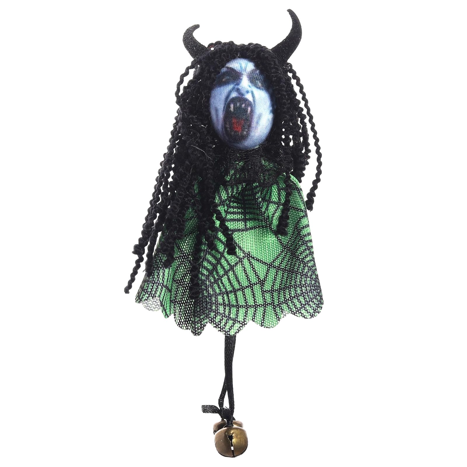RetroNest Halloween Ghost Pumpkin Witch Figurine,Spooky Doll Ornament For Shelf Table Party Hanging Pendant Home Trick Or Treat Decor Gift Green