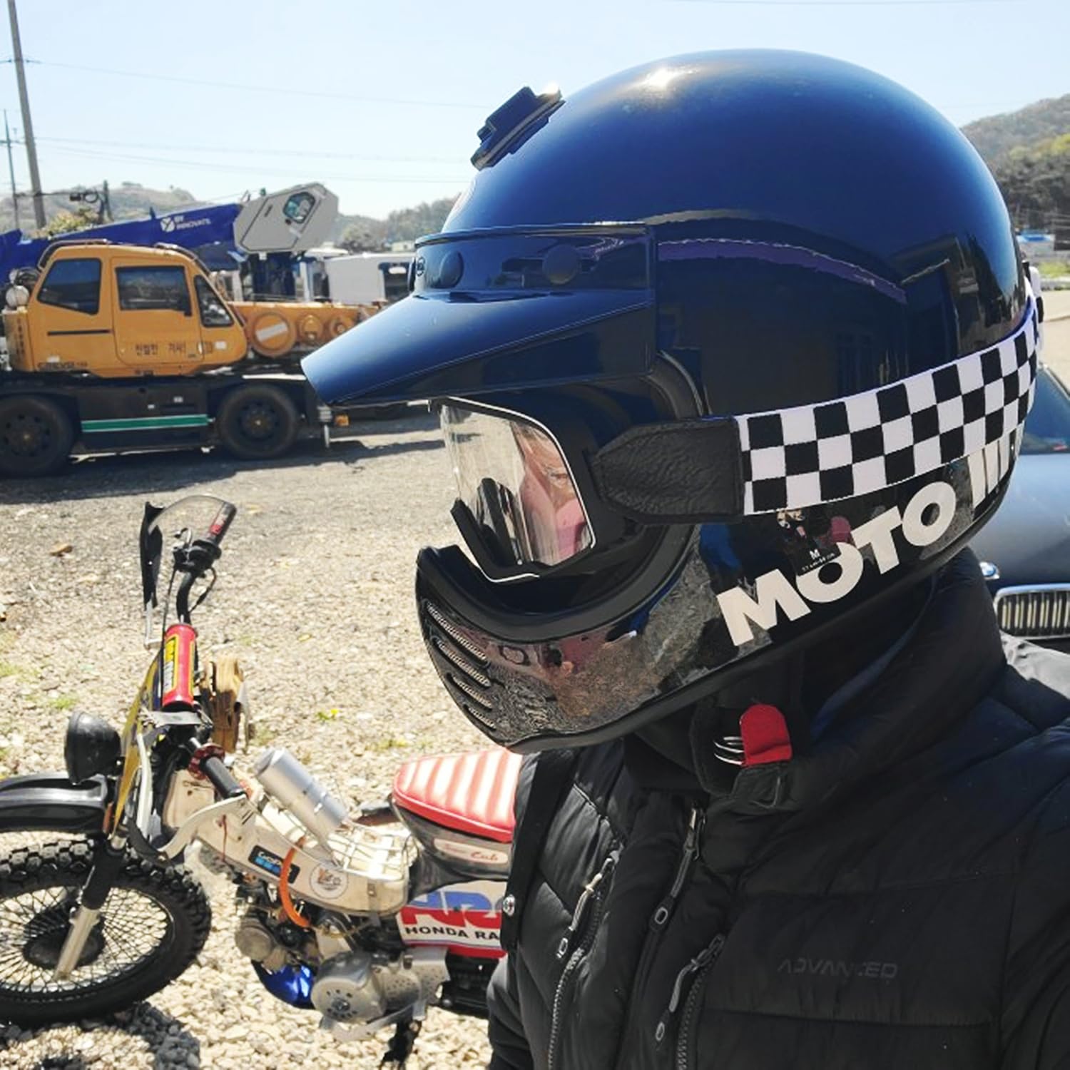 Occhiali da Moto Antivento,Occhiali da Sci Occhiali Da Moto Retrò Scooter ATV Sci Vista Cafe Racer Chopper Ciclismo Corsa