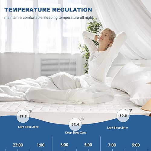 Miniatura 5 de GRT - Protector de colchón impermeable tamaño King, protector de colchón de bambú de rayón refrescante transpirable, funda de colchón suave de tela