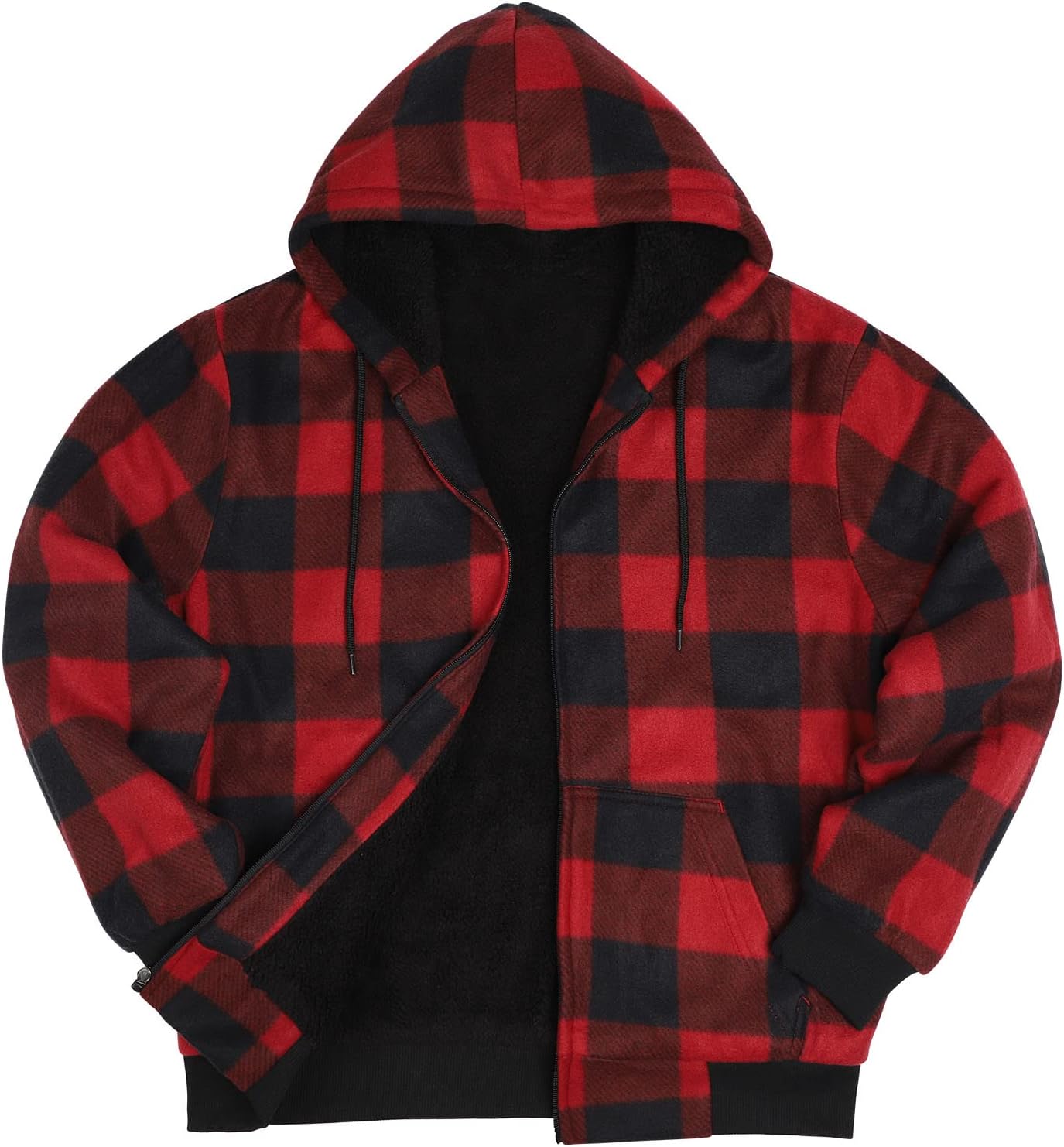 Yasumond Hoodies for Men Zipper Fleece Sweatshirt Heavy Sherpa Lined Hooded Warm Winter Coats Big Tall - Image 6