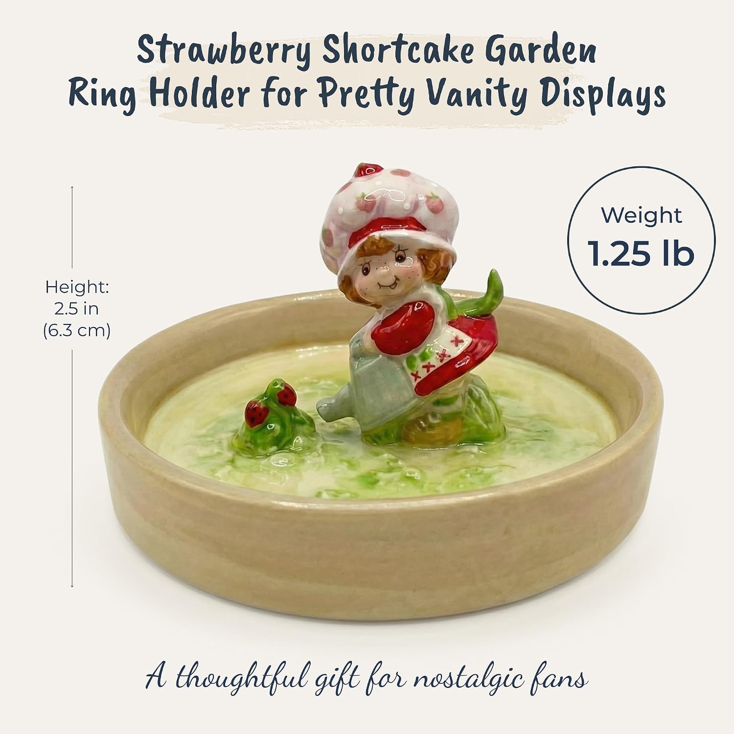 Blue Sky Clayworks Strawberry Shortcake Gardens of Sweet Rings Ring Holder, 4.5" W