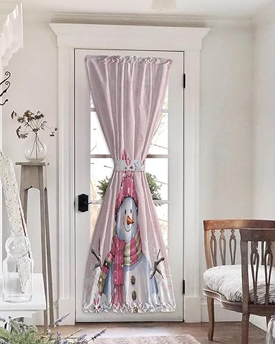 Cortinas opacas para puerta francesa, de cristal, para puerta delantera, trasera, puerta de patio, aislamiento térmico, bolsillo para barra,