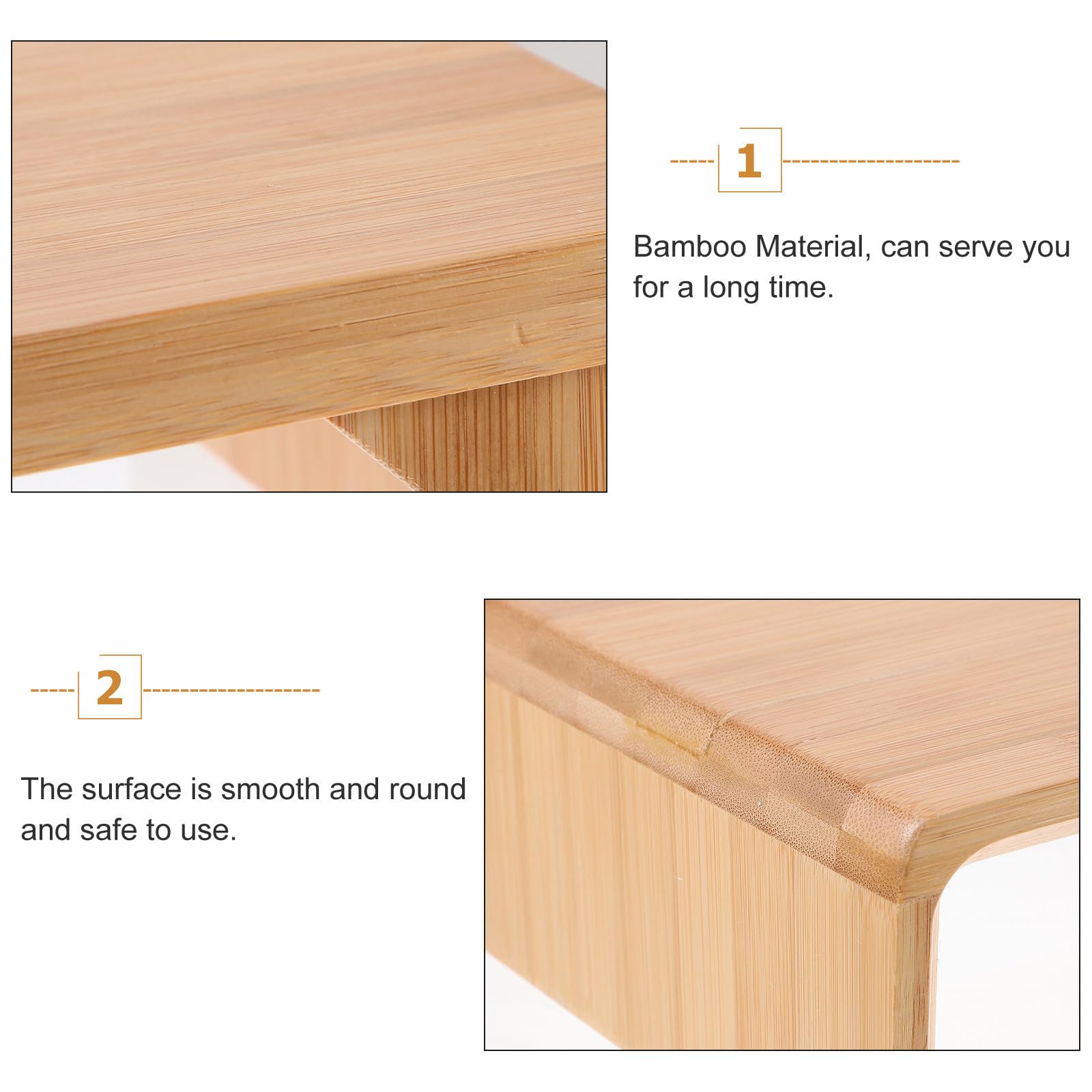 Supporto per Monitor in bambù per Ufficio e Casa, Rialzo per Schermo Computer, Design Semplice e Rustico per Postura Confortevole e Benessere Visivo