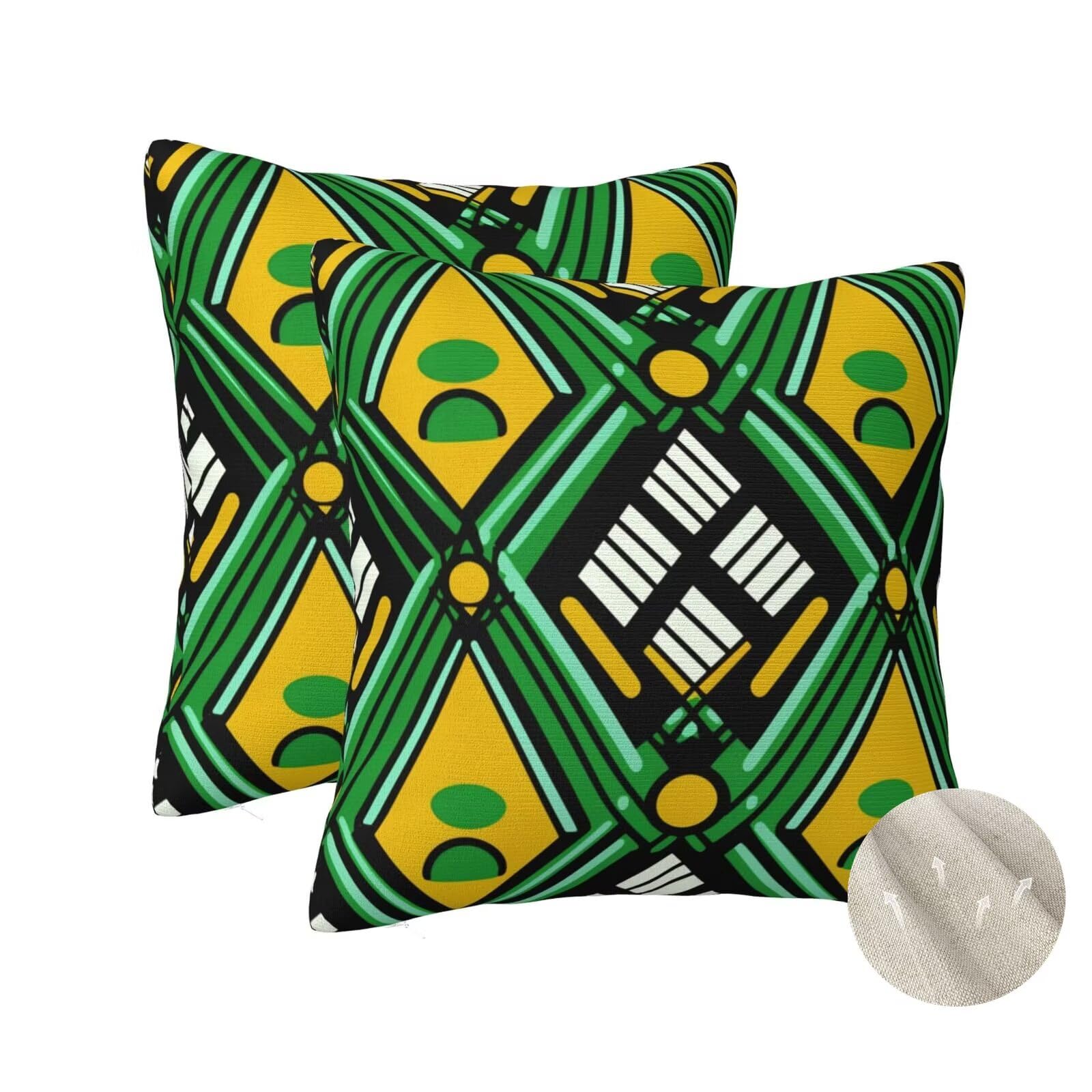 Housse coussin 60x60 cm lot de 2 style vintage et national pour canapé salon et chambre