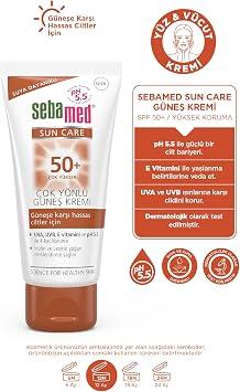 Sebamed Sun Care SPF 50+ UVA/UVB Filter وفيتامين E واقي شمسي ثلاثي عالي الحماية متعدد الاستخدامات 50 مل