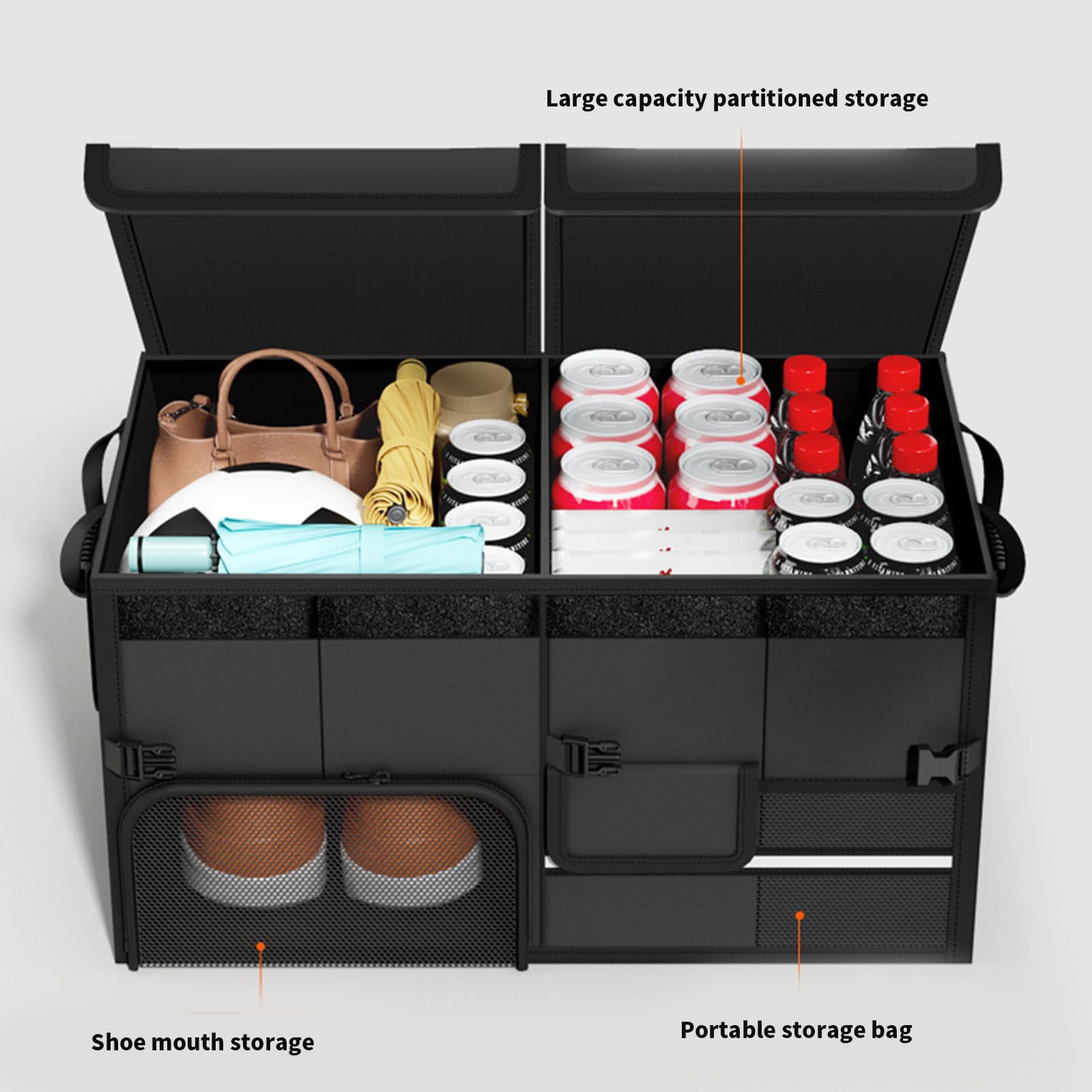 Caja de almacenamiento plegable para guantera de coche, organizadores de nailon para una gestión eficiente del espacio interior y fácil instalación