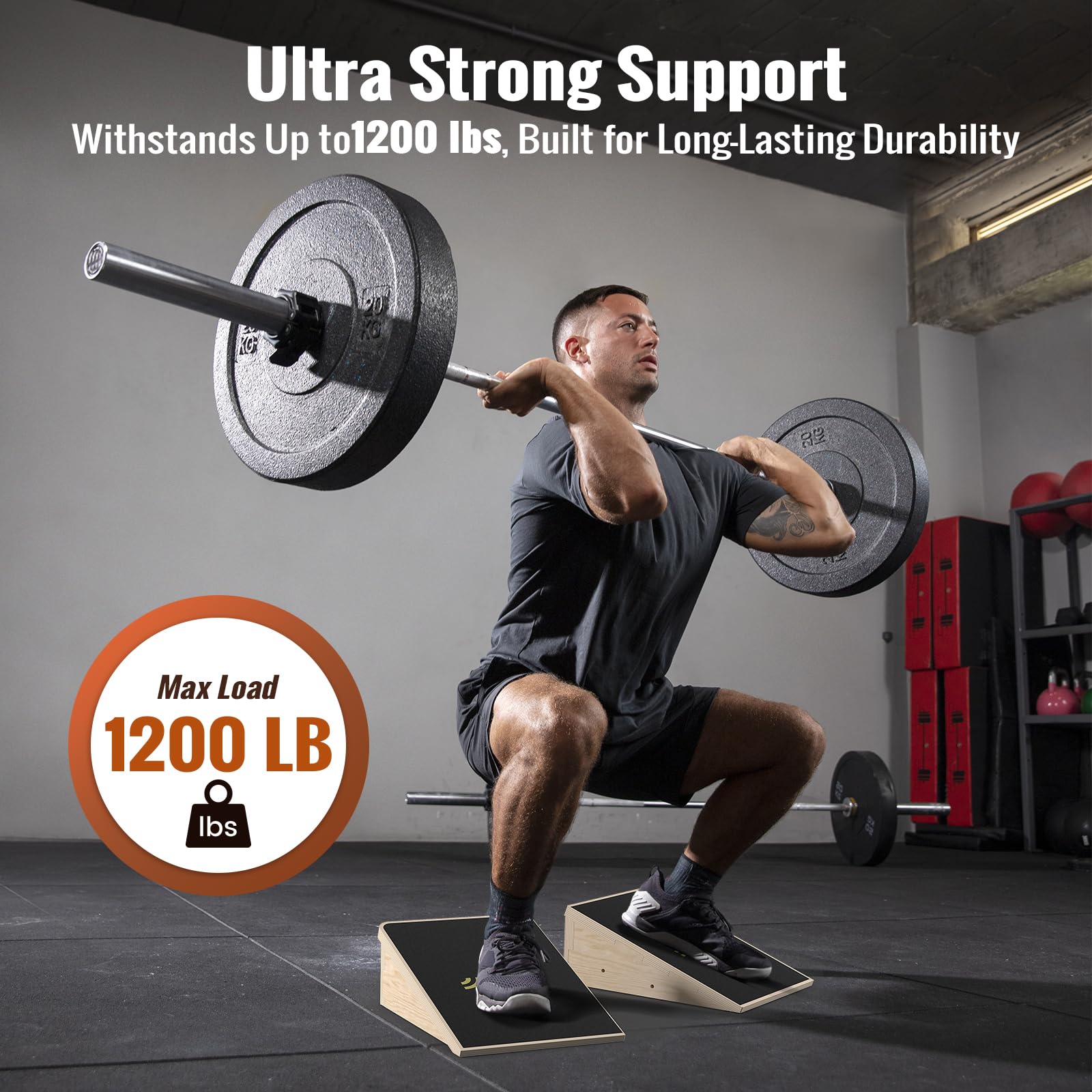 Sportneer Wadendehner Schrägbrett 540 KG – 15° / 20° Slant Board für Knieretter, Squat Wedge, Krafttraining & Balance Board Training – Rutschfestes Holz Stretch Board für Zuhause