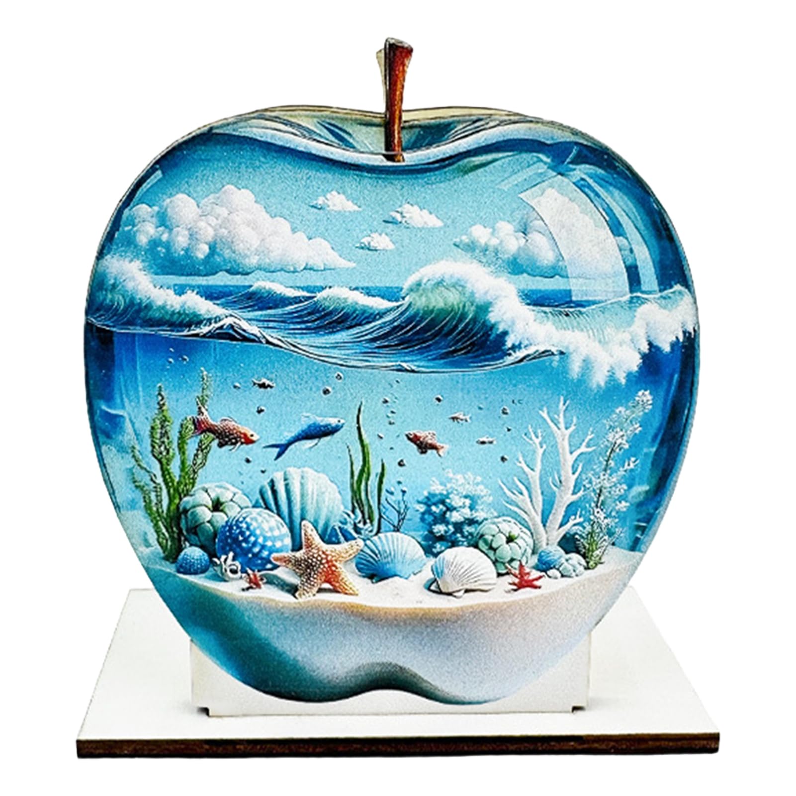 Glifora Wooden Napkin Holder with High-Definition UV Printing Cartoon Design - Stable Base Napkin Dispenser for Kitchen and Dining Table