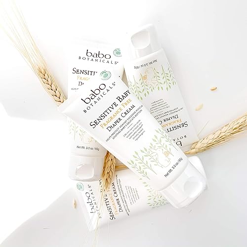 Miniatura 5 de Babo Botanicals Crema para pañales sensible sin fragancia para bebés con óxido de zinc no nano caléndula orgánica manteca de karité y cacao