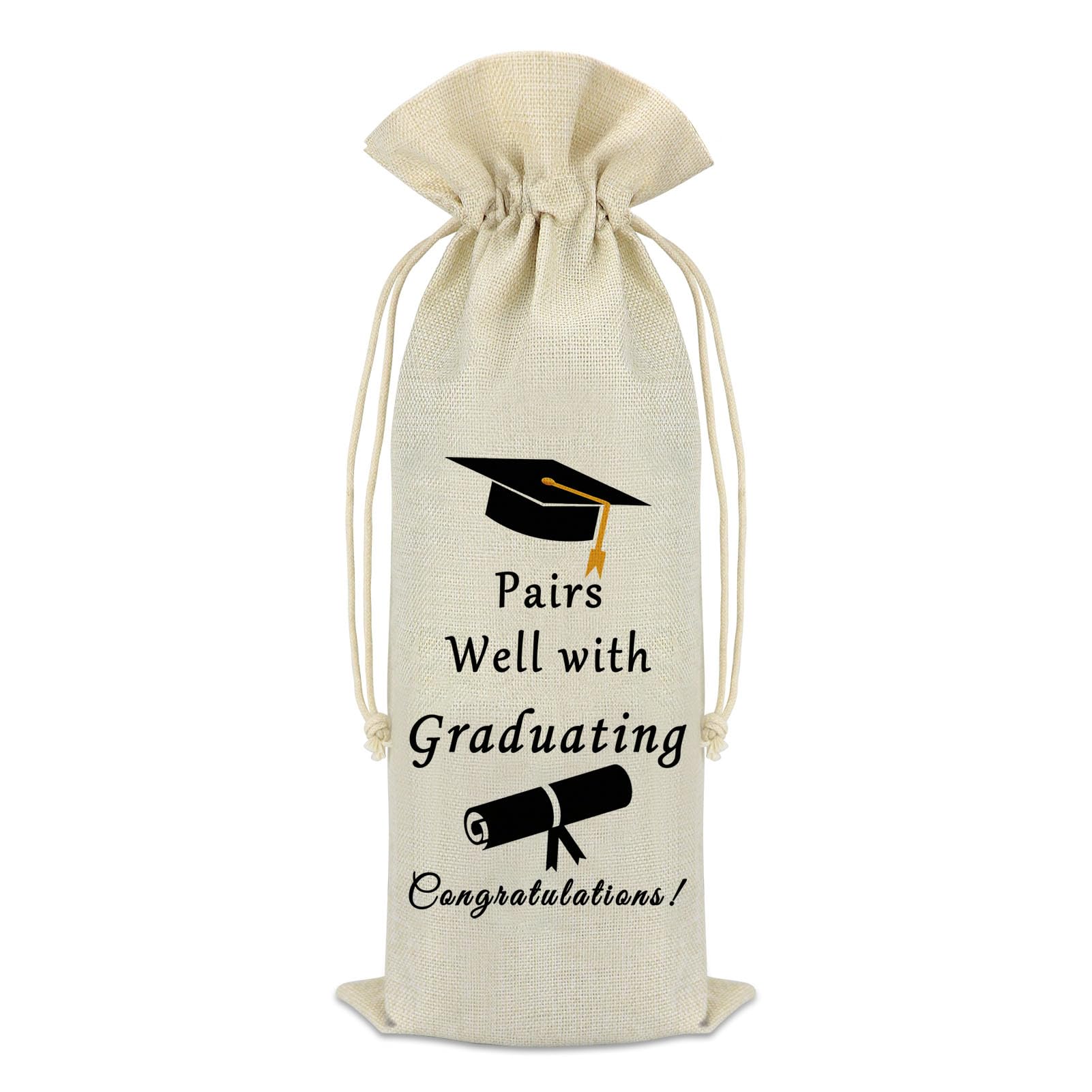 Graduation Gifts for Him Her Graduate Wine Gift Bags Graduation Gift for College Nurse Best Friend Daughter Son Inspirational Gifts for Women Men Decorations Wine Bottle Bag