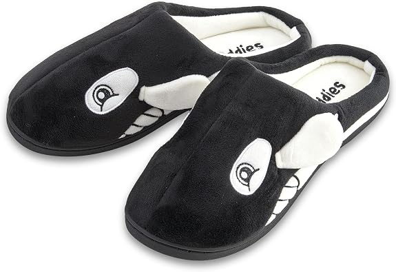 Coddies Orca Slippers | Plush Fish Slippers - Animal House Slippers - Memory Foam - Funny Gag Gift for Men, Women & Kids
