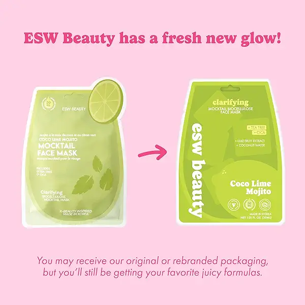 ESW Beauty Coco Lime Mojito Clarifying Korean Face Mask – Azelaic Acid, Centella, Tea Tree & Ceramide for Pores, Oil Control, Congested Skin & Hydration – Skincare Gifts for Women 2