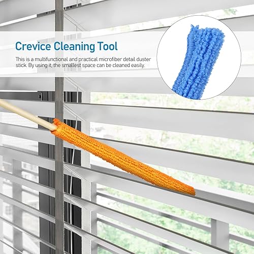 Miniatura 4 de KALLORY 12pcs Detalle Plumer Palillos, Cepillos de Limpieza de Hendiduras de Microfibra Mini Plumero Palillos para Espacio Pequeño