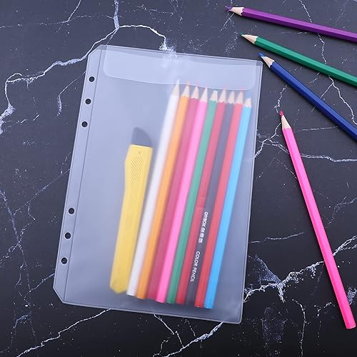 Miniatura 11 de Antner 12 mini bolsillos A7 con 6 agujeros sin cremallera, sobres de dinero para presupuesto, organizador de dinero para carpeta A7 de 6 anillas