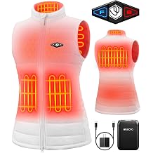 WASOTO Heated Vest Women With 16000 mAh Battery Pack Charger Included Washable Rechargeable Cycling