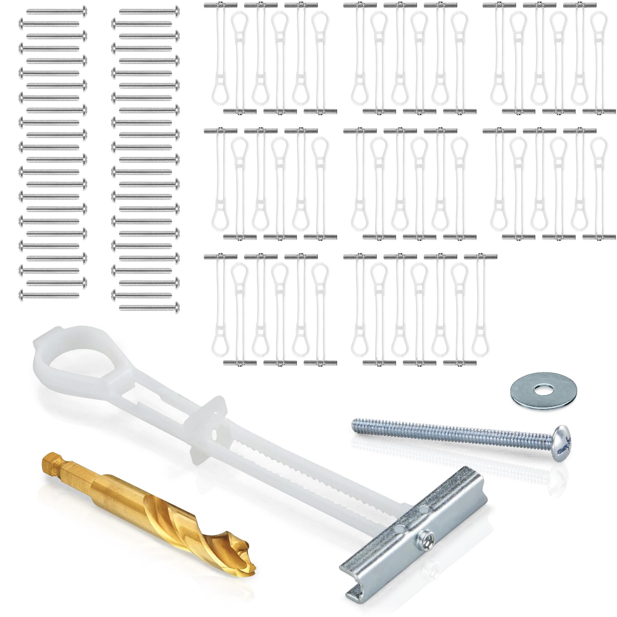 CondoMounts EDA1452 Universal Wall Mounting Anchors | Steel | NO Stud | Metal | TV Mount Metal | Holds 90lbs | Includes 50 Elephant Anchor Set & 1 Titanium Drill Bit