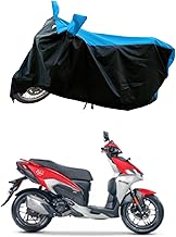All Weather Protection Bike Cover for Hero Xoom 125 ZX Scooty Bike Cover with Water-Resistant and Dust Proof Premium 190T Fabric_SkyBlue Stripe with Black Body