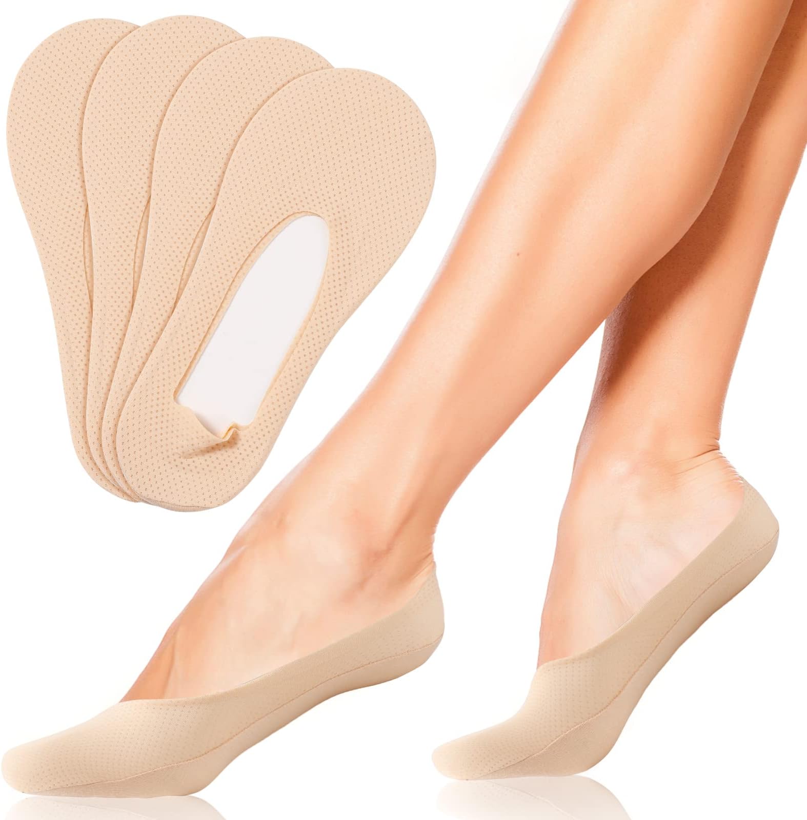 Thboxes5 Pairs Women Invisible No Show Socks, Ultra Low Cut Boat Socks Non Slip Liners Socks with Silicone Strips for Boat Shoes Sneakers and High-heel Shoes