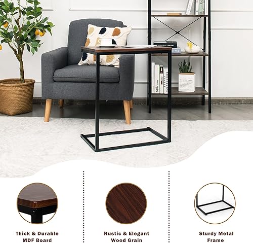 Miniatura 7 de Tangkula soporte para laptop, mesa portátil de extremo para sofá, mobiliario de oficina y hogar.