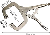 Vista 2 de HFS (R) 6 alicates de bloqueo con abrazadera en C de 11 pulgadas, con almohadillas giratorias, mesa de alicates de bloqueo tipo C para soldadura