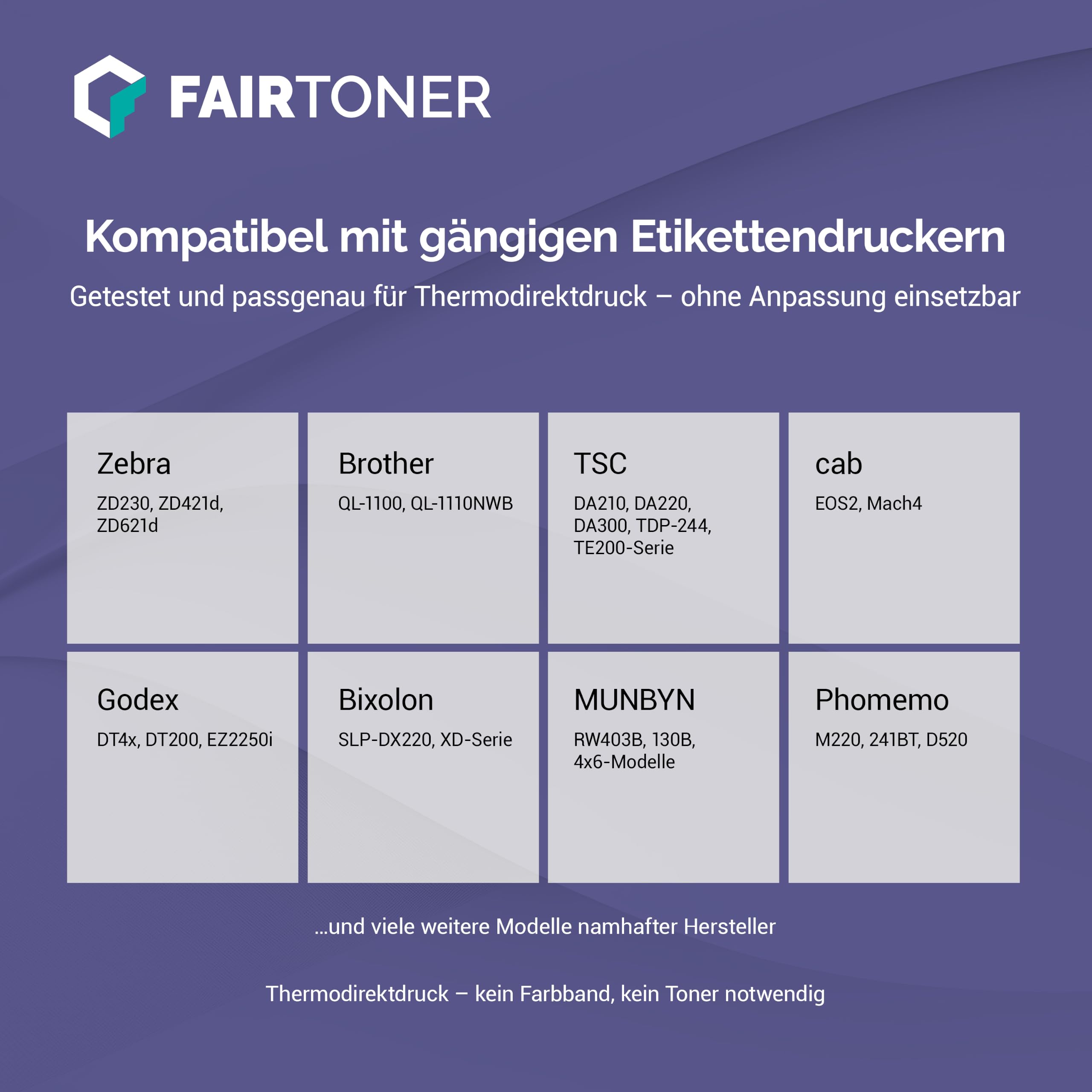 FairToner Versandetiketten Rollen 100x150mm 12x500 Thermodirekt