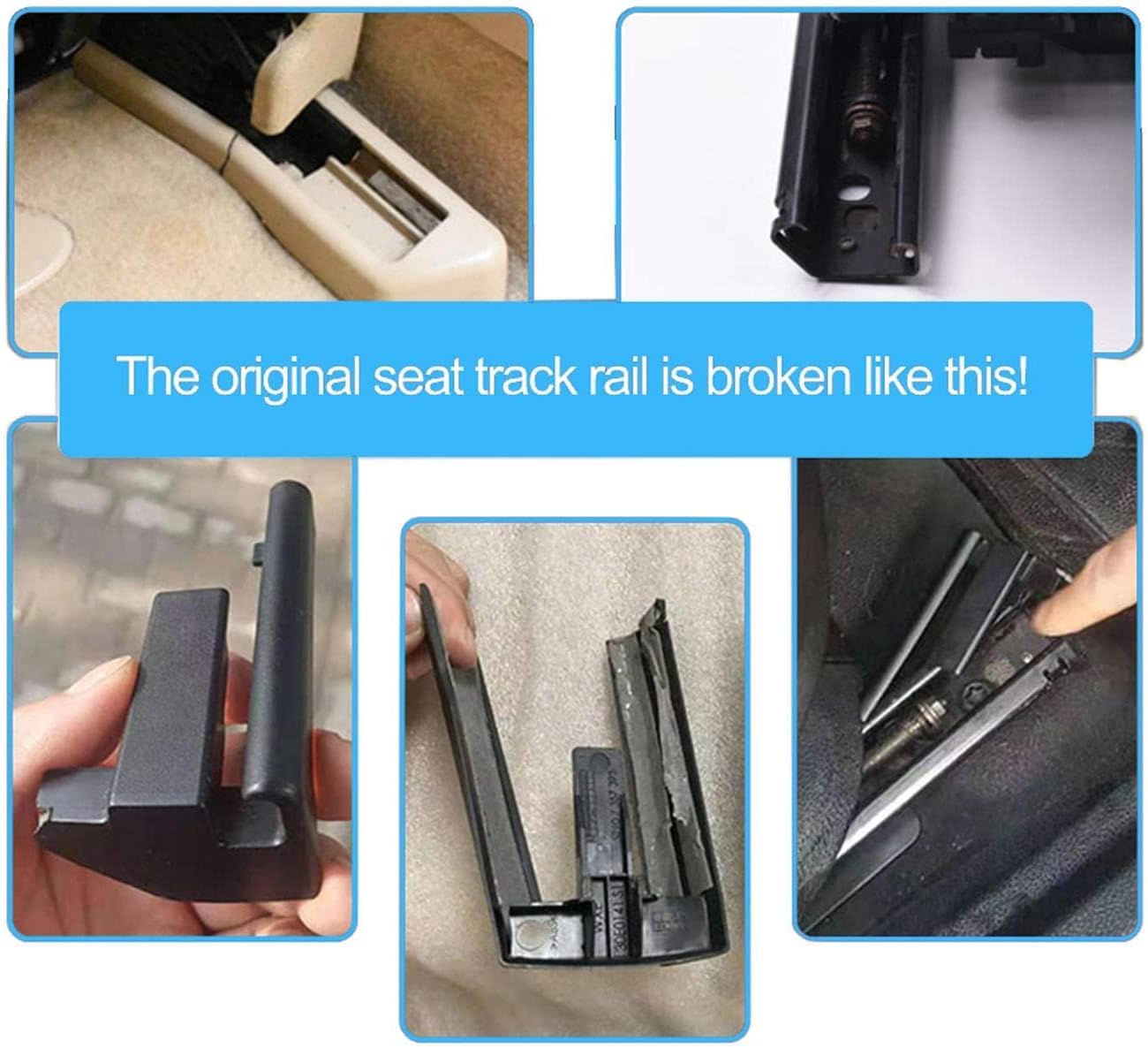 Car Interior Front Rear Left Right Seat Sliding Track Rail Trim Cover,for BMW 5 Series G30 G31 2017 2018 2019 2020 2021 2022,Normal-Black Front Left