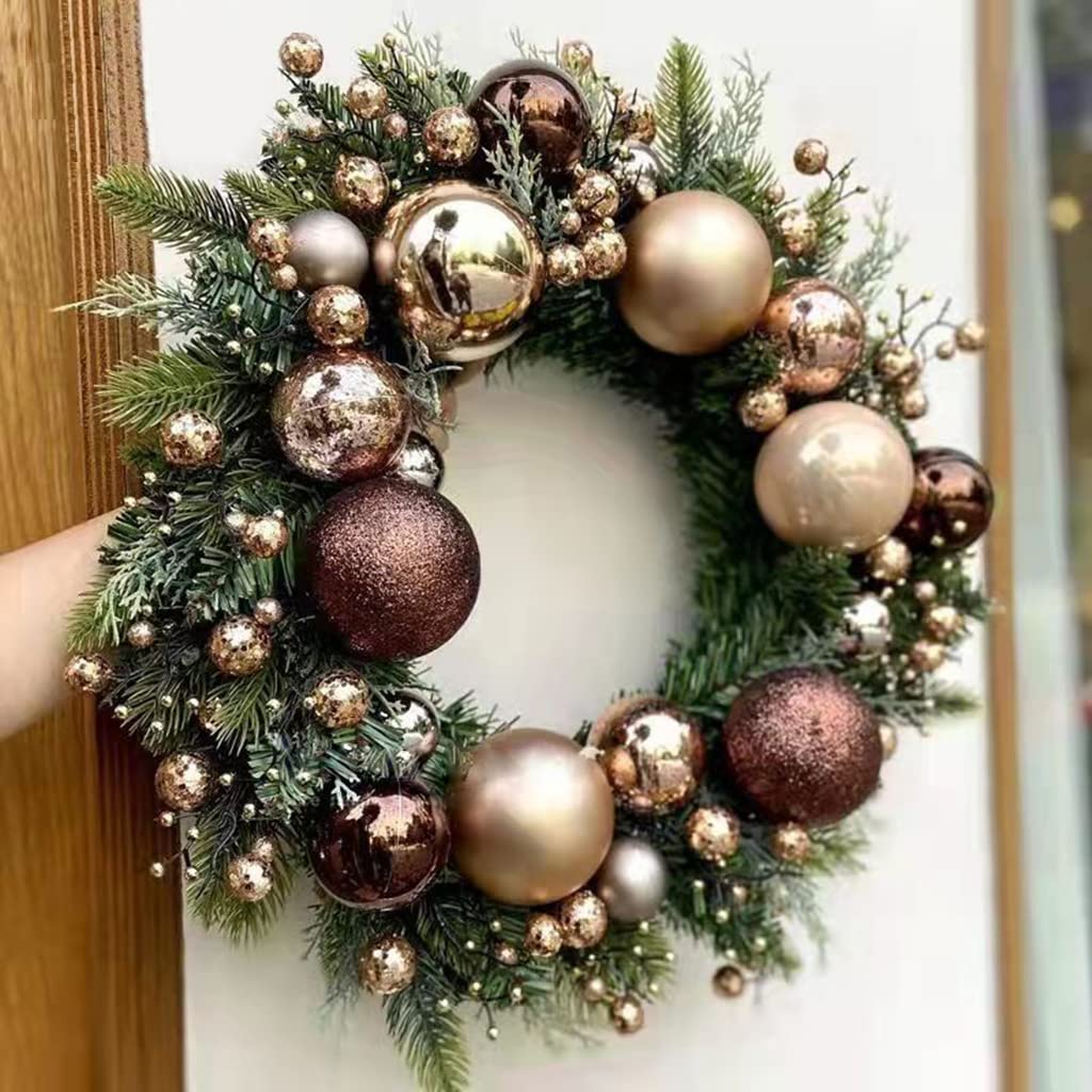 Couronne De Noël Rouge Artificielle Avec Grand Nœud - Déco Porte Intérieur/extérieur Sans Entretien