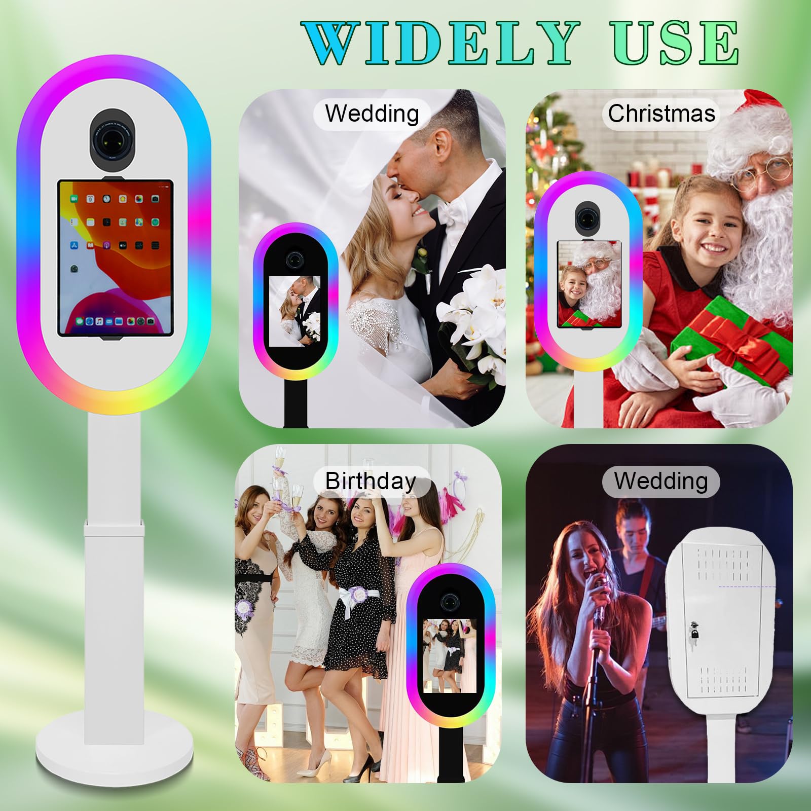 Cabina de fotos compatible con iPad de 10.2 a 13 pulgadas y cámara, cabina de fotos para iPad con funda de vuelo e impresión instantánea, máquina de cabina de fotos para fiestas de alquiler y eventos