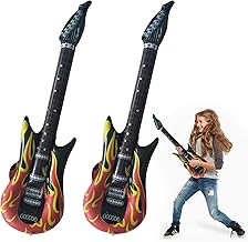 Pack of 2 Air Guitars for Inflating, Inflatable Guitar Flames, Inflatable Rock Musical Instrument, Air Guitar, Children's Guitar, Inflatable Instruments for Party, Theme, Party, Carnival, Carnival (90